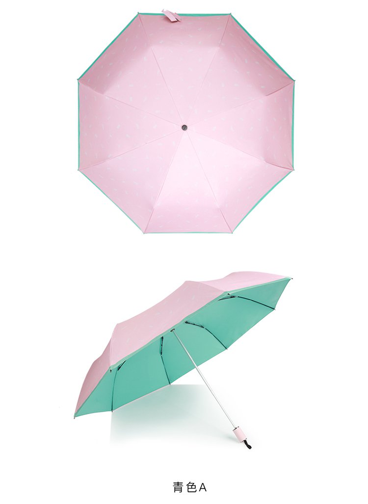 酷波德 遮阳伞防紫外线纯色超轻小黑胶防晒太阳伞