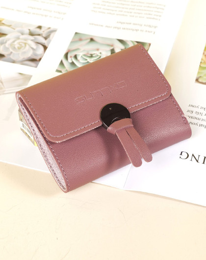 2018欧美时尚简约短款钱包三折女士超薄迷你小零钱夹