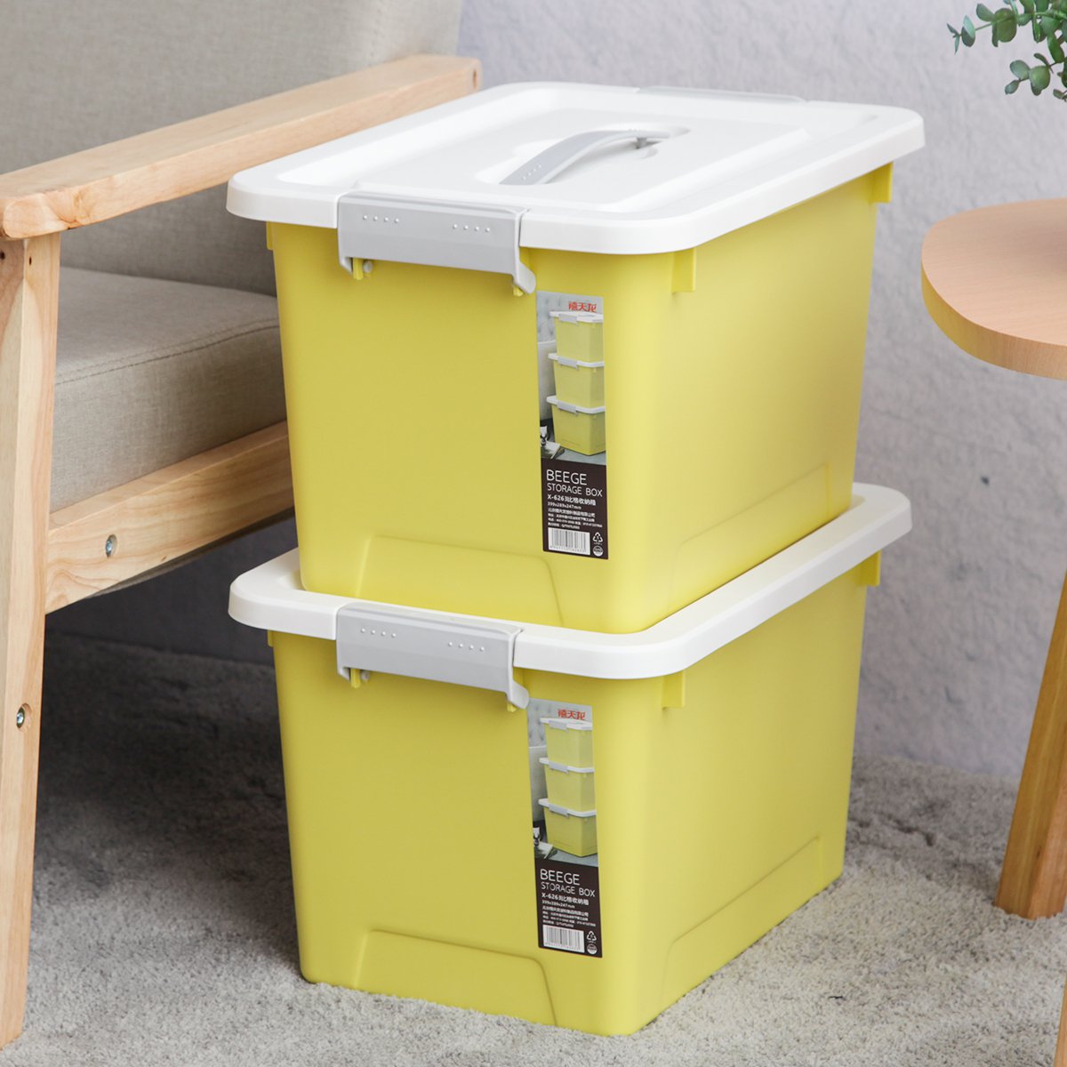 塑料手提收纳箱衣物整理箱儿童玩具储物箱2个装