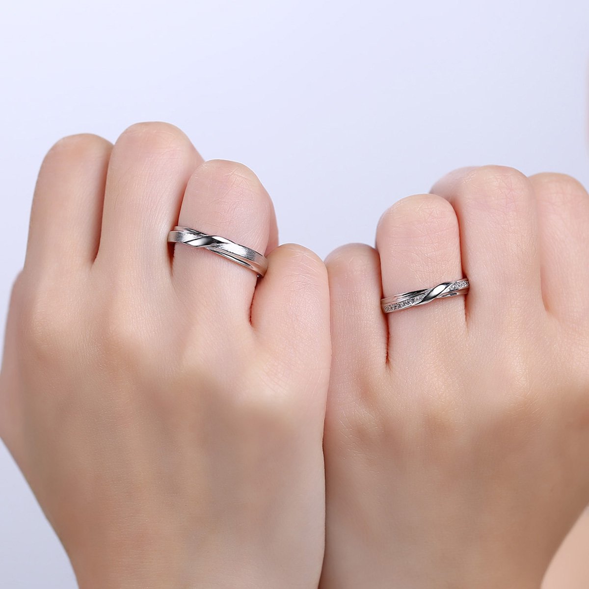 情侣戒指一对925银对戒男女求婚开口戒百搭简约送女友老婆礼物