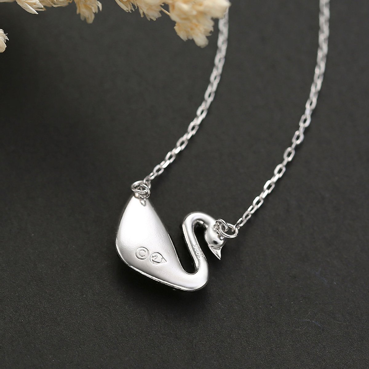 your-d 七夕情人节礼物925银白天鹅项链经典复古百搭锁骨链礼物送老婆