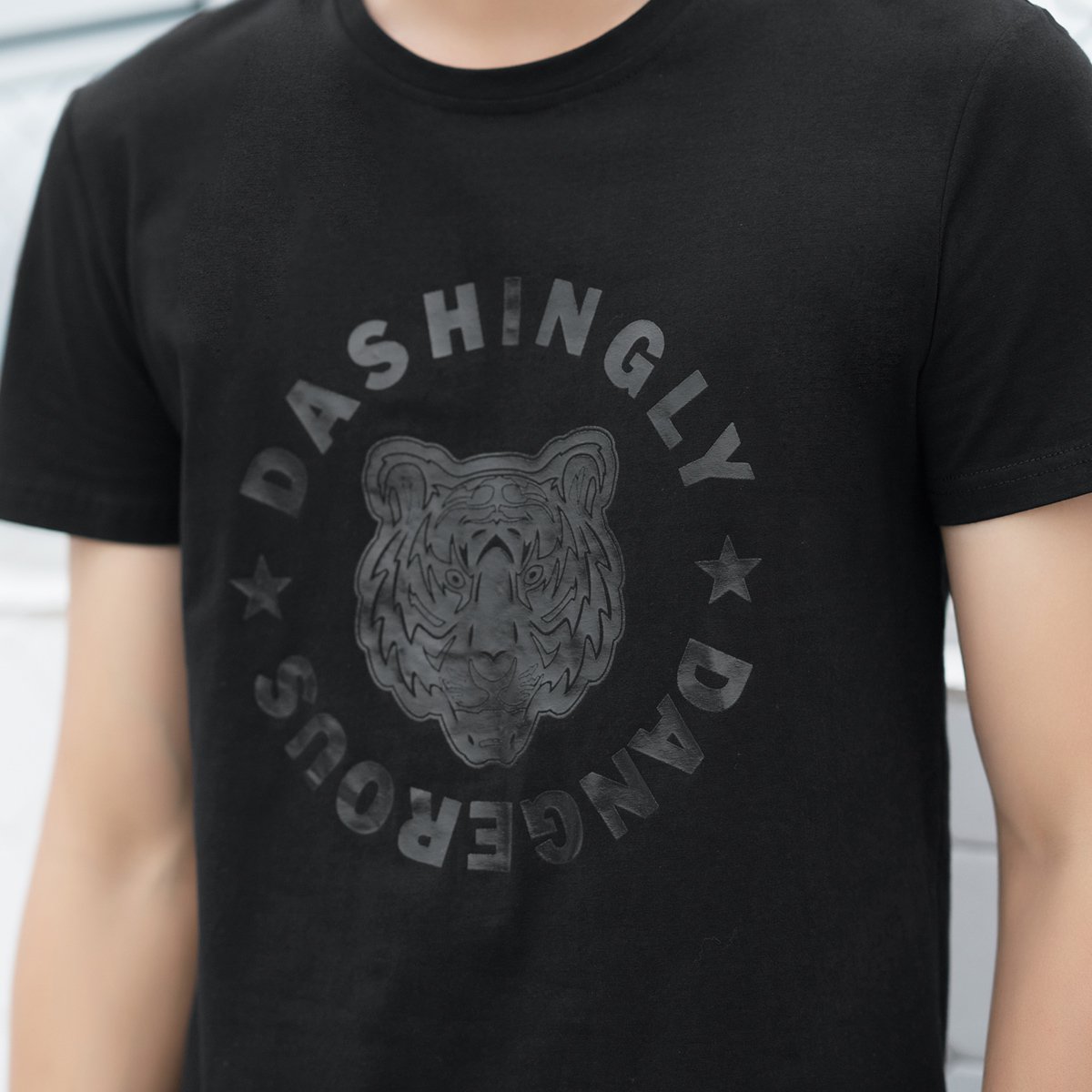 韩版个性狮子头印花图案短袖男士短袖男士t恤短袖男装短袖男士t恤