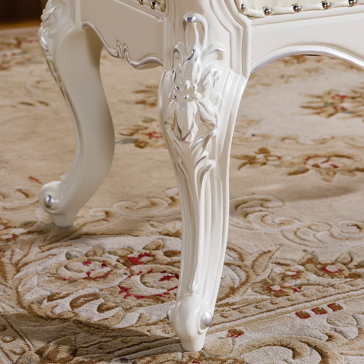 欧式实木换鞋凳皮艺凳子欧式床尾凳法式长条凳床边凳贵妃凳