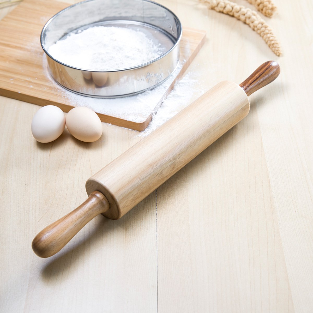 泰国进口相思木中号42*5.7cm压面棍擀饺子皮可旋转擀面杖