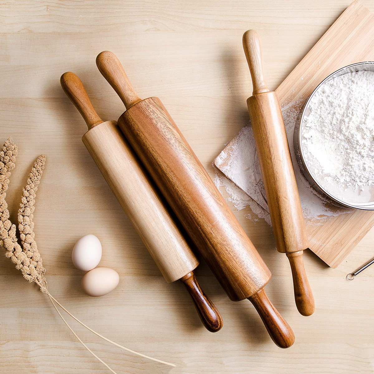 泰国进口相思木中号42*5.7cm压面棍擀饺子皮可旋转擀面杖