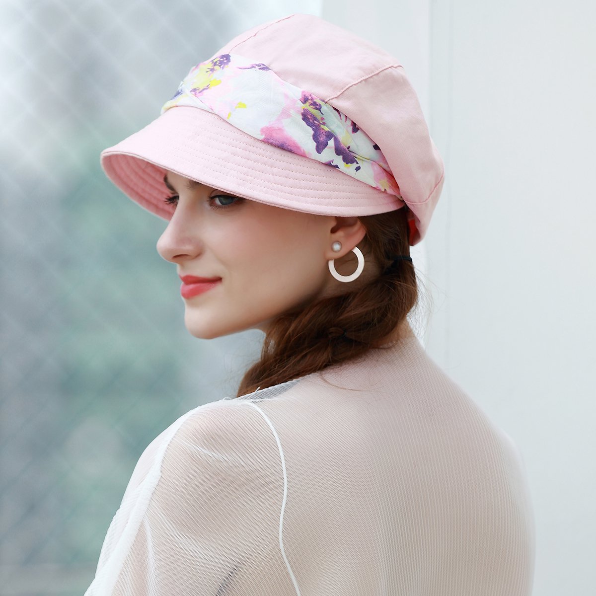 夏季女式帽子韩潮时尚休闲亚麻贝蕾帽防晒