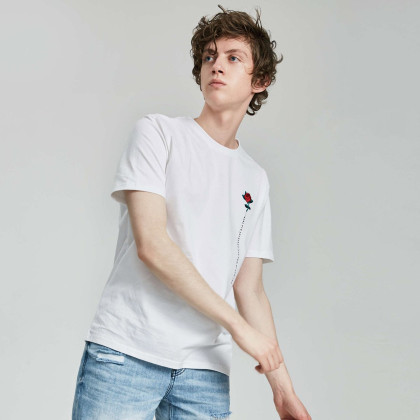 街舞系列马克华菲潮流简约胸口玫瑰男士t恤