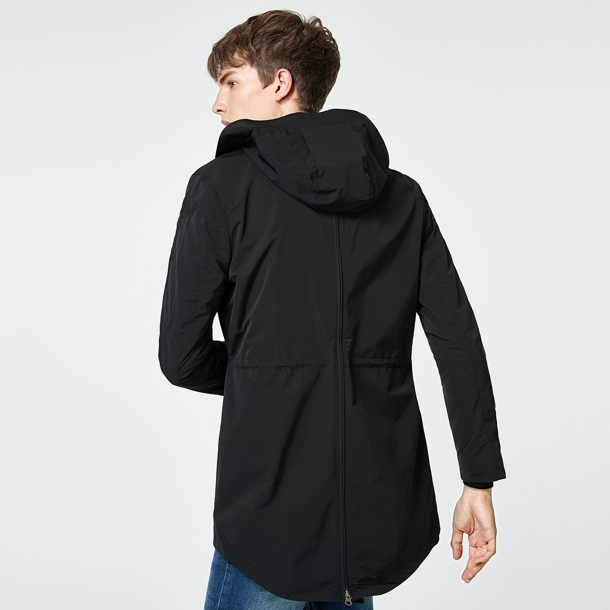 新款夹克休闲连帽中长款防风衣大衣男士外套