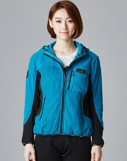 简约轻便柔软 女士紫红抓绒衣