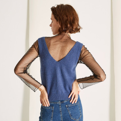 【秋冬新品】v领无袖套头毛衣背心