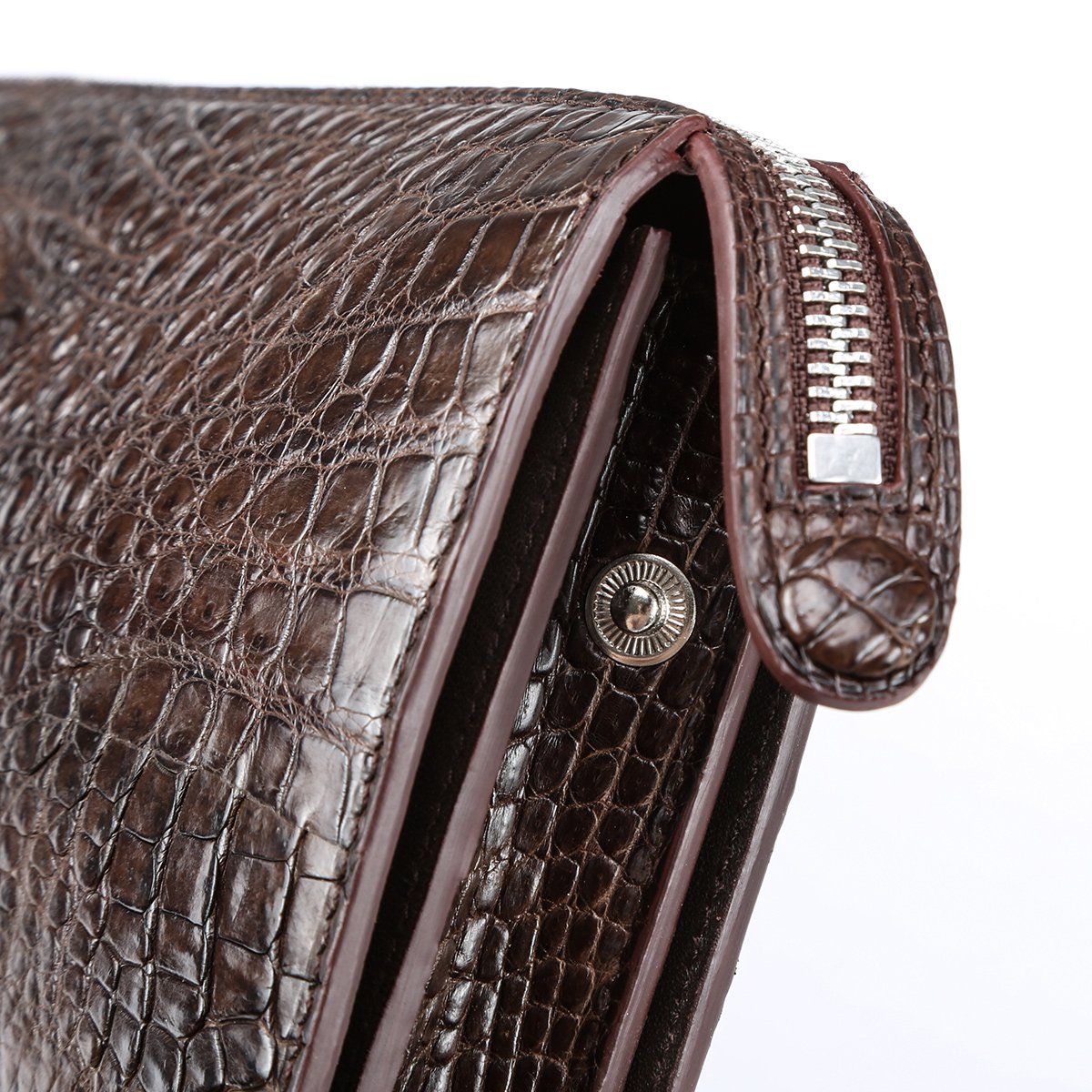 智睿男士鳄鱼皮手拿包商务真皮包