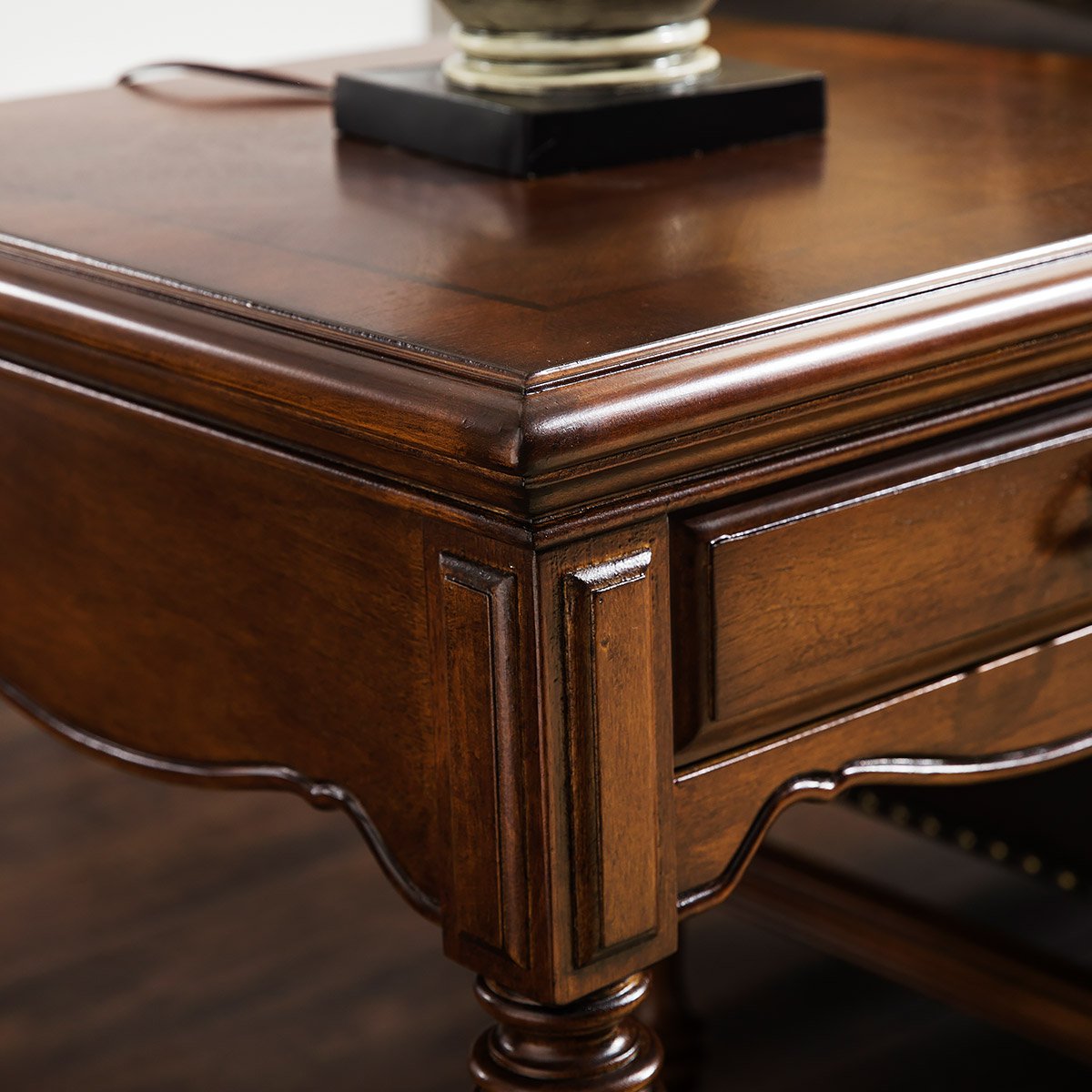 rhine莱茵美式茶几简约小方桌抽屉收纳客厅茶台桌子复古家具茶几