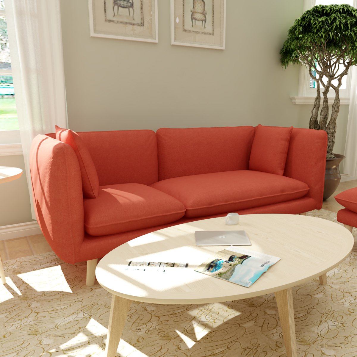 北欧小清新客厅布艺沙发