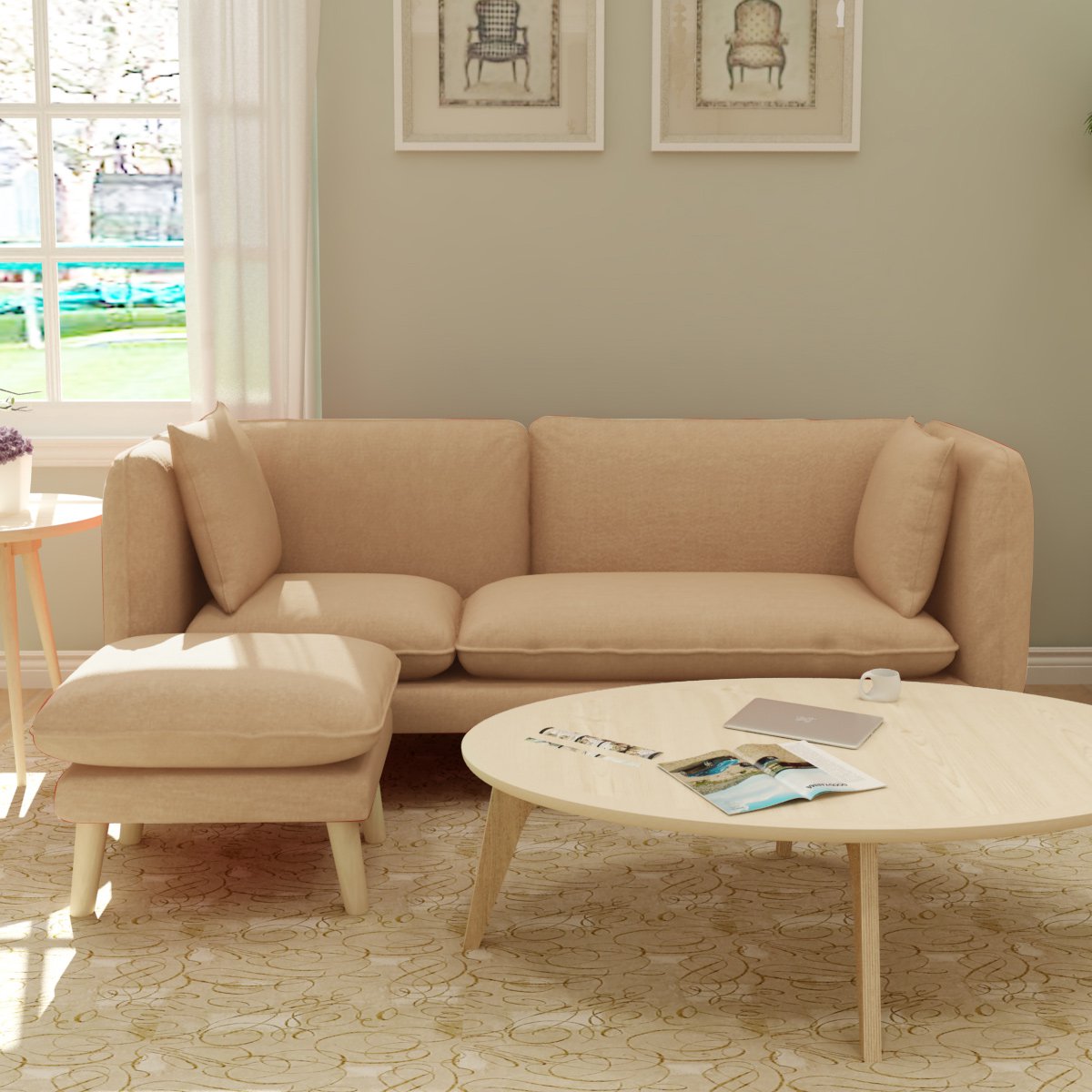 北欧小清新客厅布艺沙发