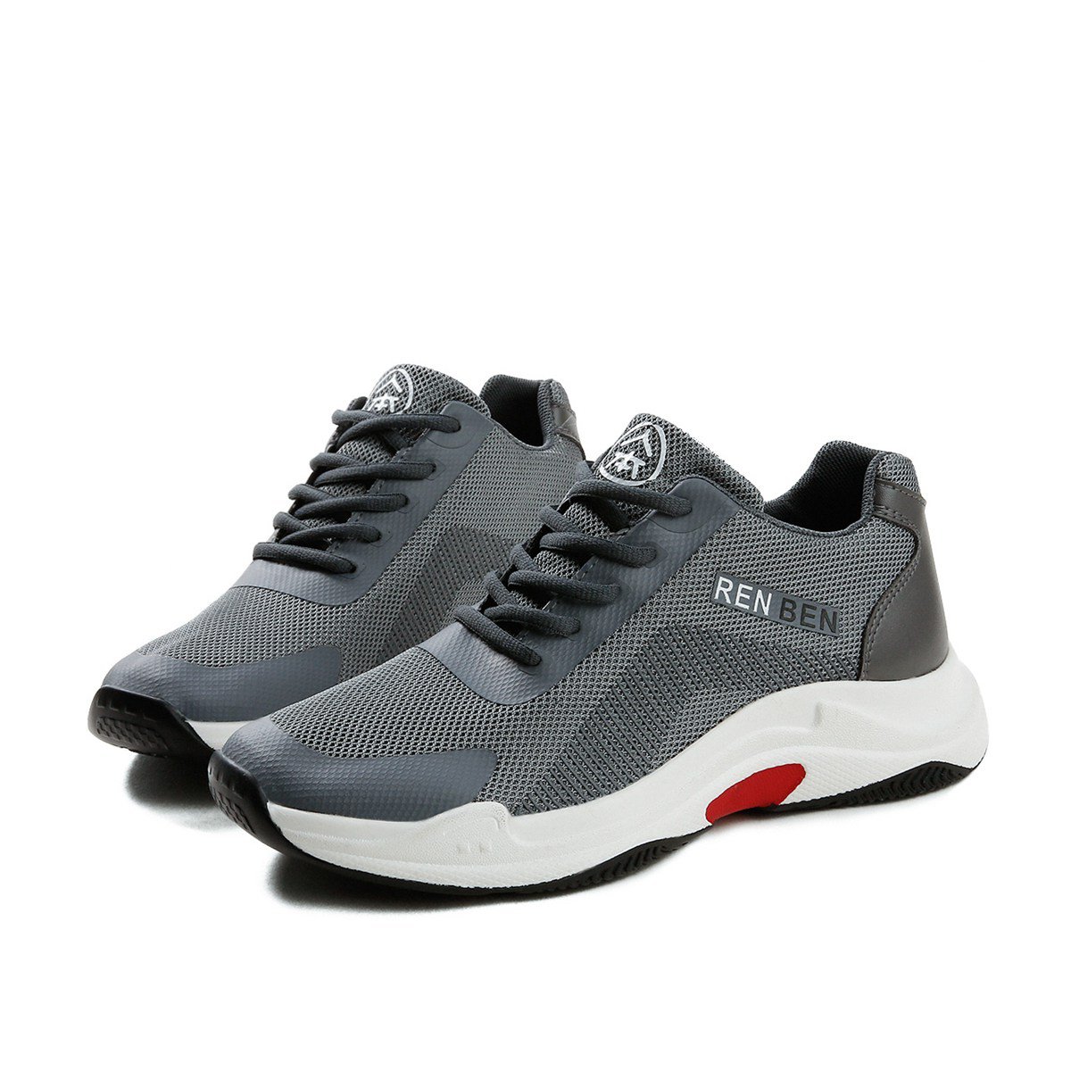 人本 男款夏季透气款平底系带百搭运动休闲鞋