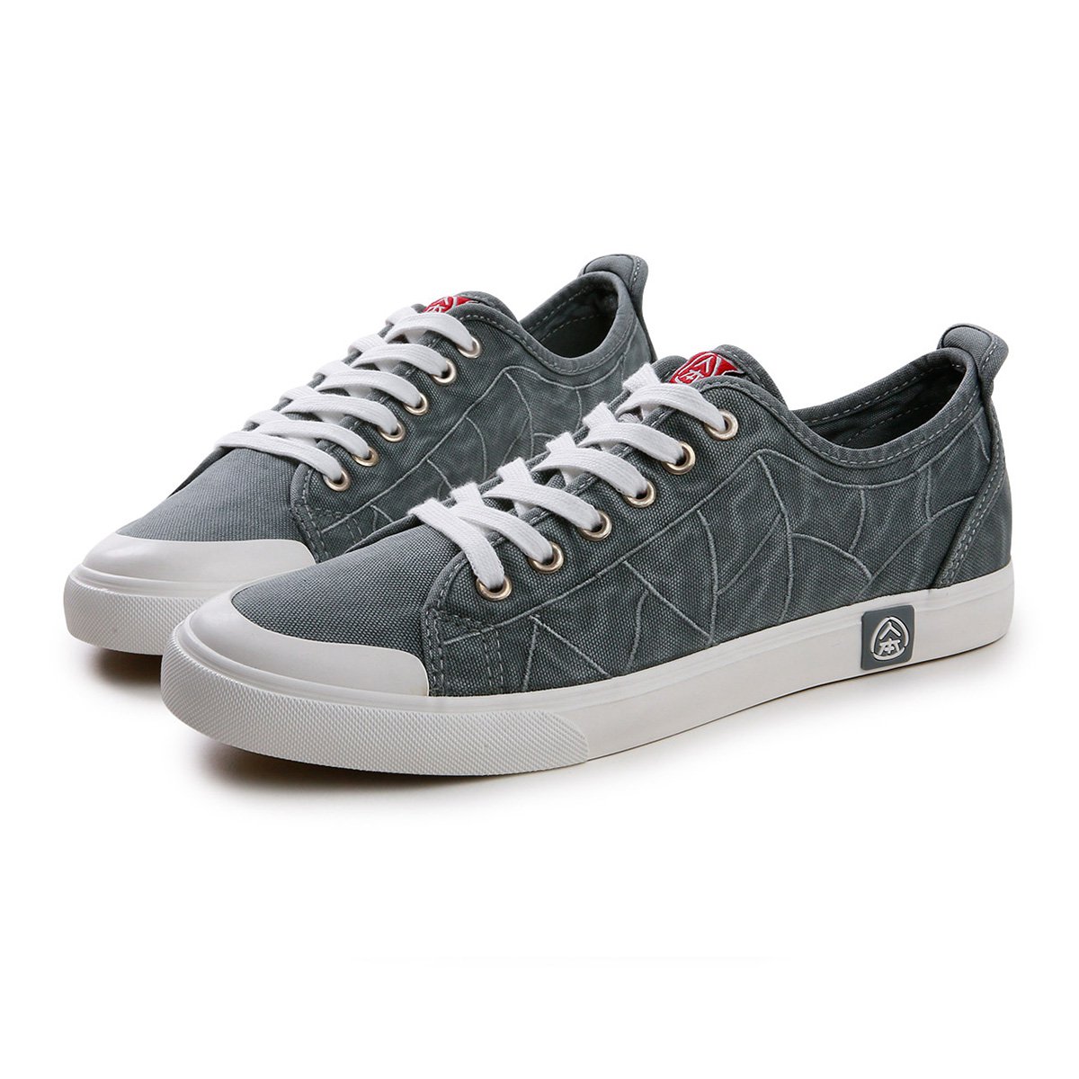 人本帆布鞋 男款低帮平底系带纯色款时尚男士帆布鞋休闲鞋