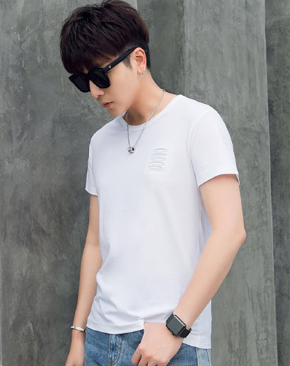 promone夏季新款潮流休闲圆领男士短袖打底t恤                 唯品