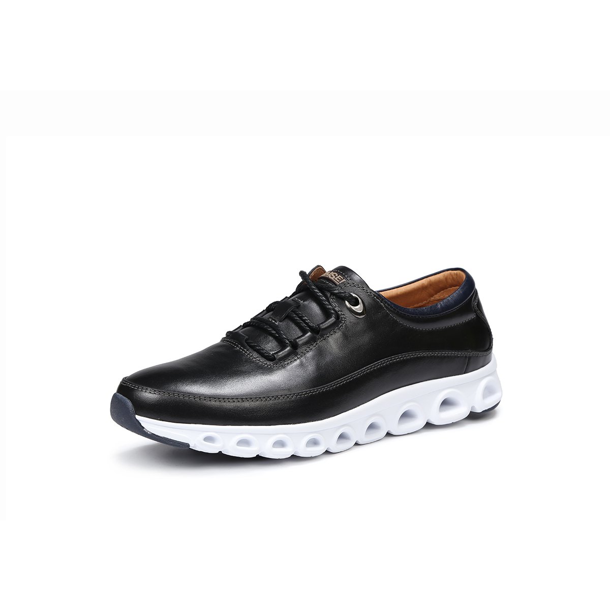 凯撒kaiser男鞋 牛皮超轻底运动户外纯色系带休闲男鞋