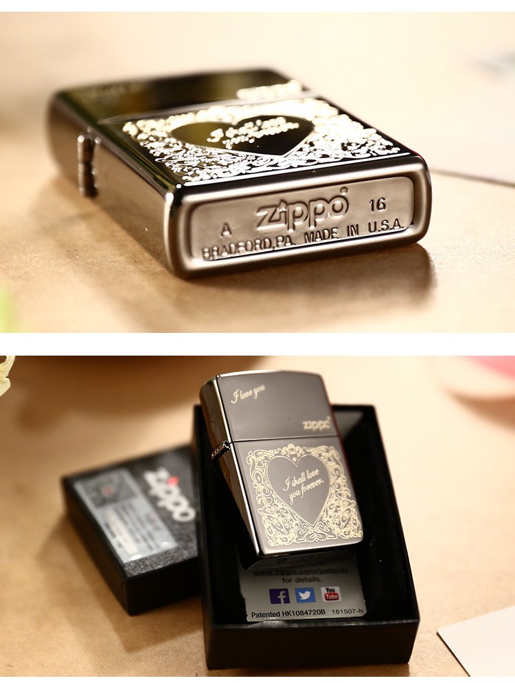 专柜同款 zippo打火机美国芝宝 永恒的爱-防风煤油打火机