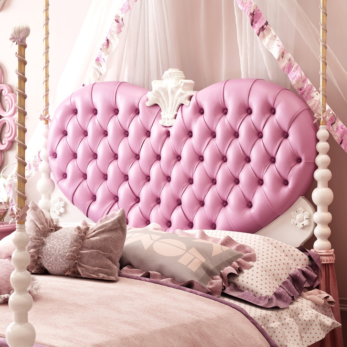 爆款高端贵族粉色公主床套房 双人床 婚床实木床欧式床欧式家具实木床
