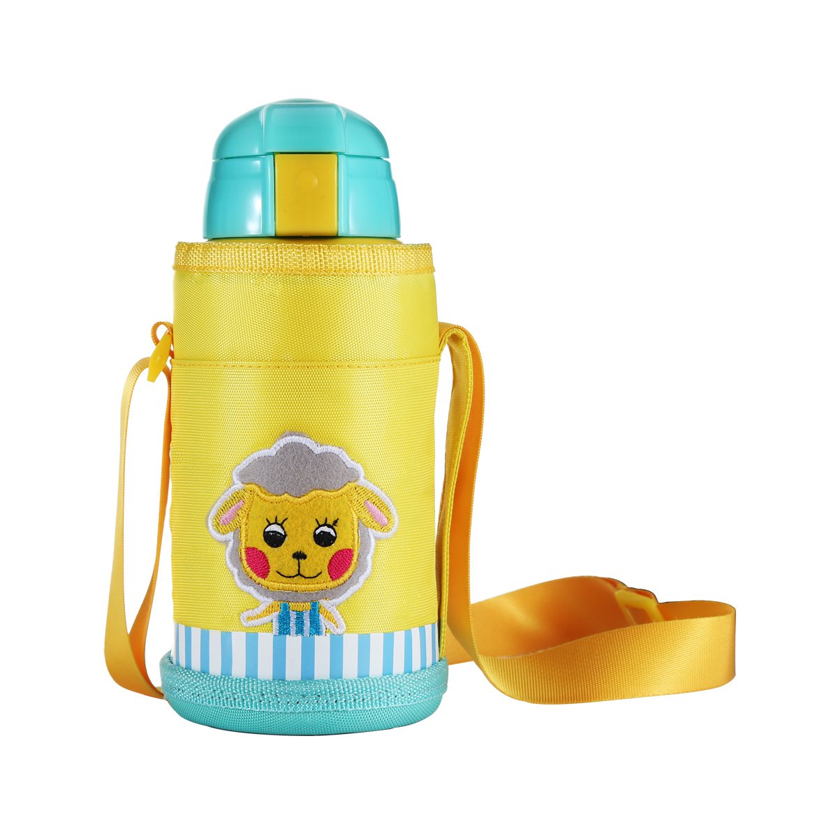600ml卡通小动物双盖便携式水杯儿童保温杯子