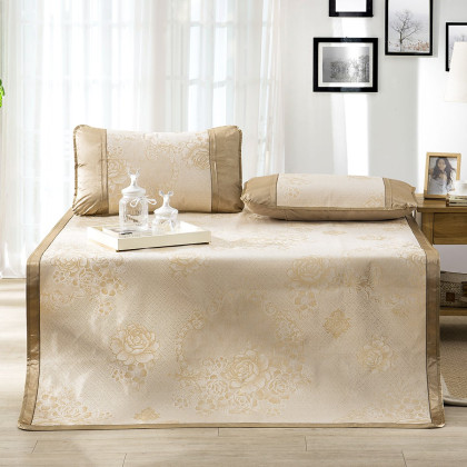 多喜爱夏季花绕心扉(金色)二/三件套冰丝凉席116011381780120_唯品会