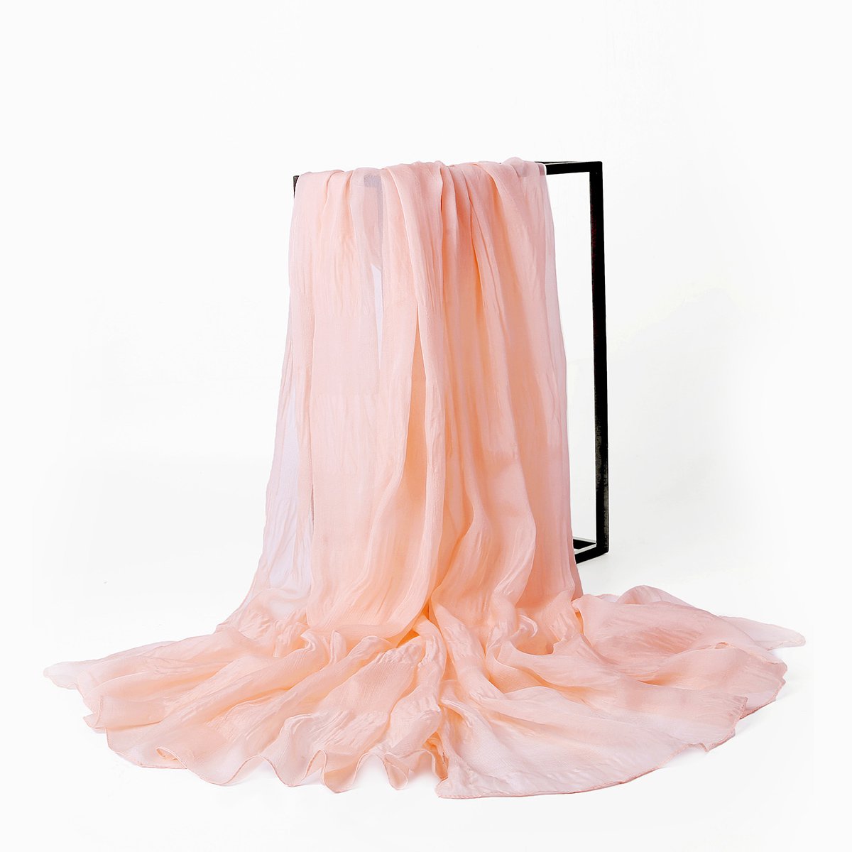 夏季款唯美轻柔纯色加大尺寸真丝披肩纱巾长巾围巾