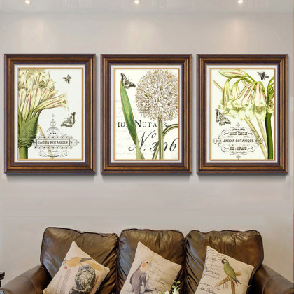 美工花卉客厅装饰画联拼挂画餐厅壁画房间墙画客厅装饰画联拼挂画餐厅