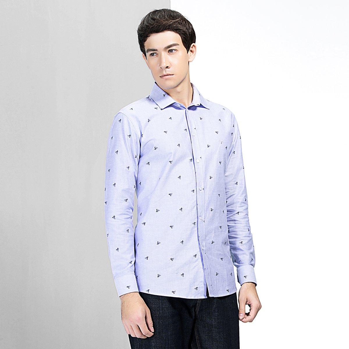 翻领修身商务休闲时尚衬衣