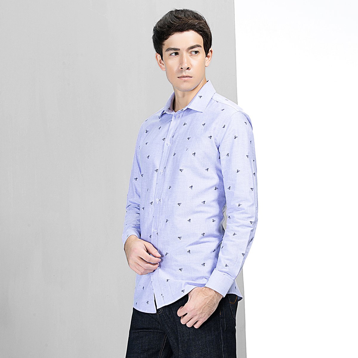 翻领修身商务休闲时尚衬衣