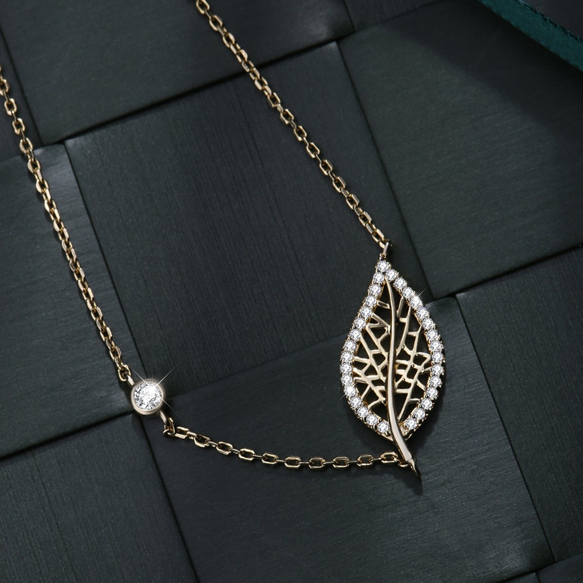 s925银树叶项链 日韩显瘦时尚优雅颈链百搭锁骨链