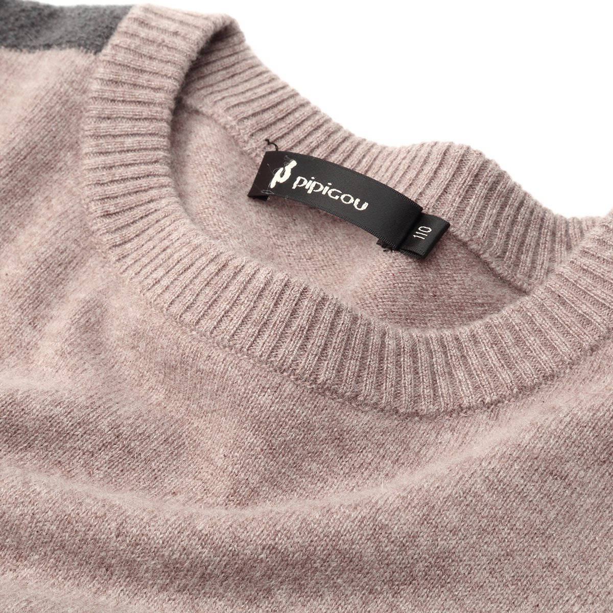 皮皮狗100%山羊绒圆领撞色男套衫毛衣针织羊绒衫