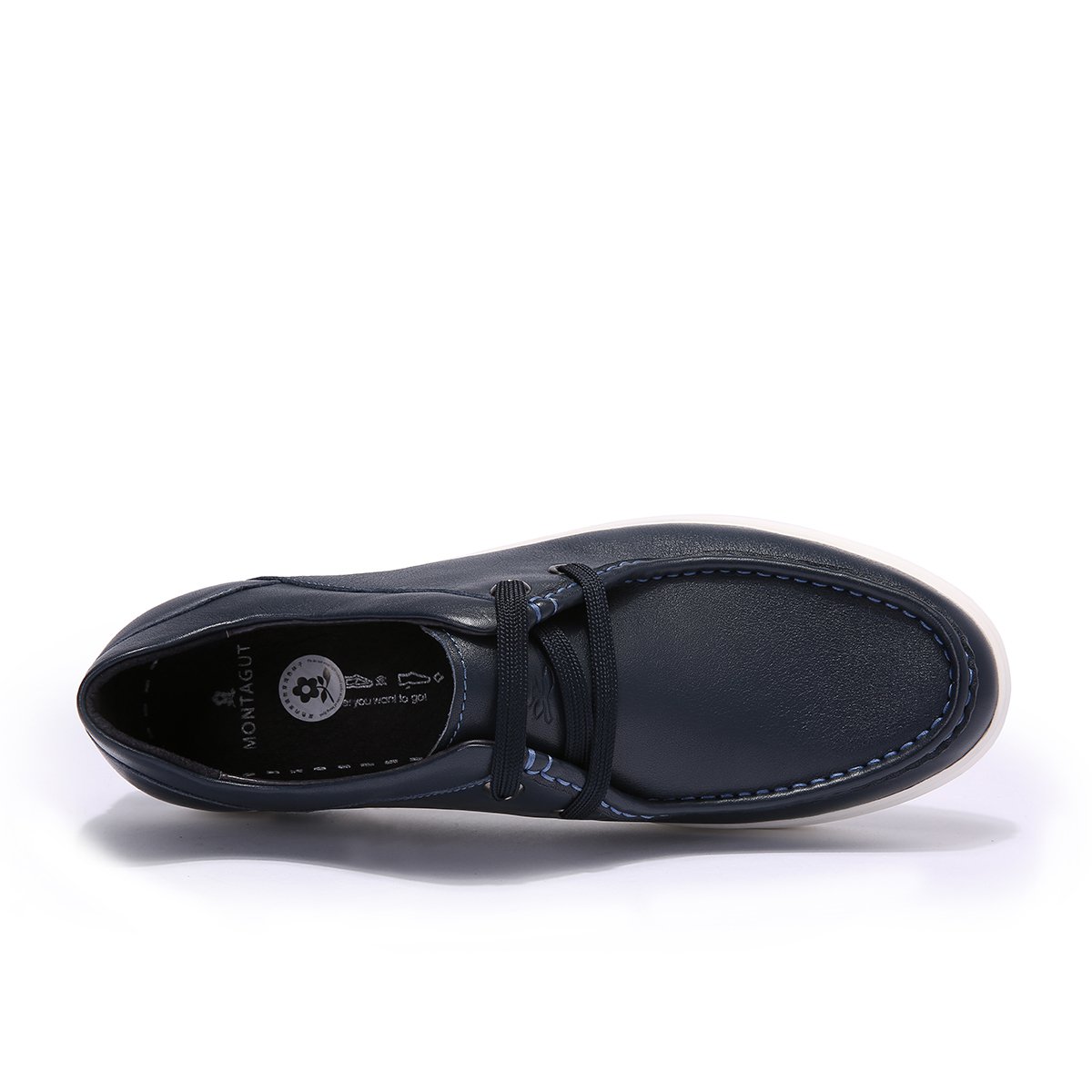 梦特娇牛皮系带圆头耐磨休闲鞋男鞋