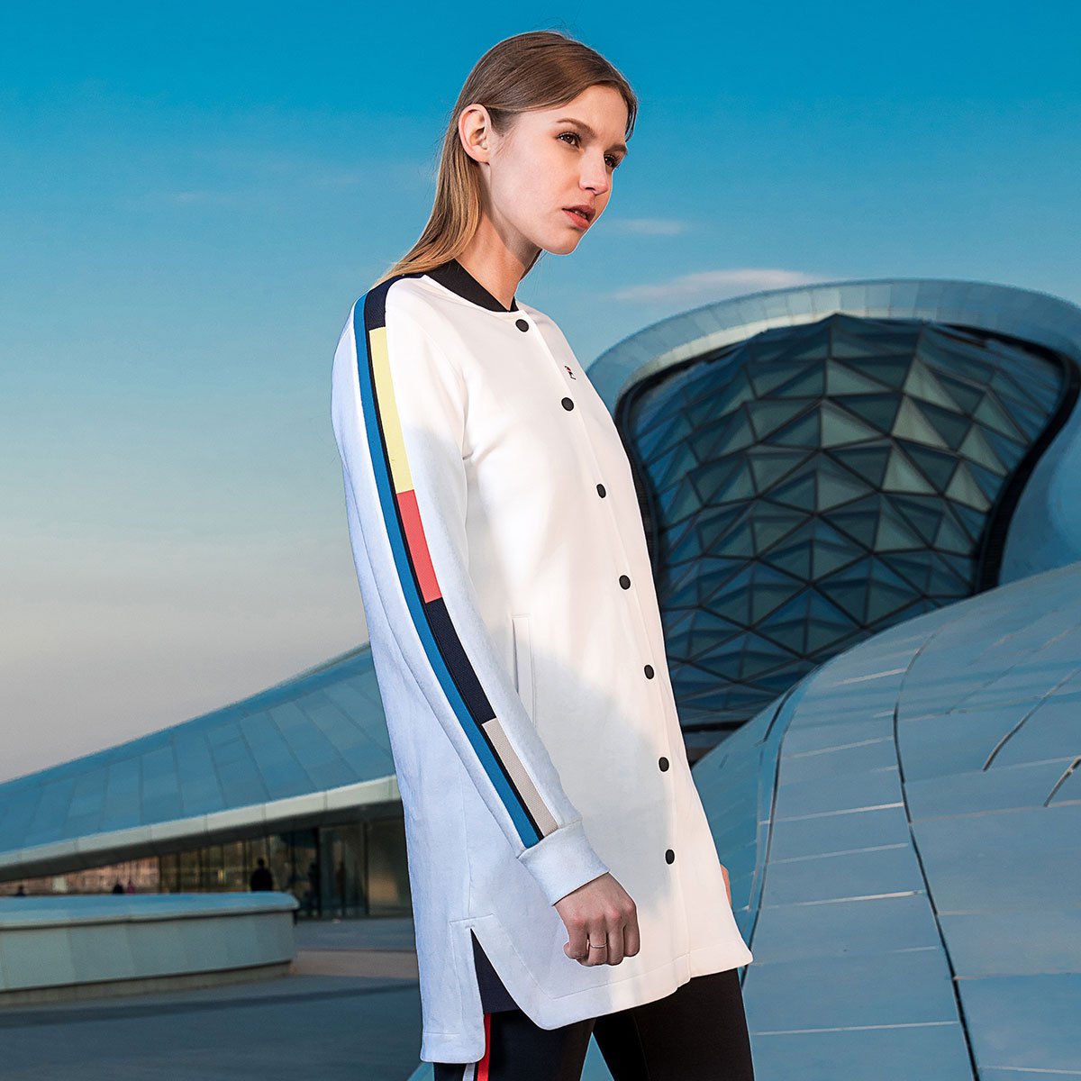 斐乐fila 女中长款针织上衣 休闲时尚