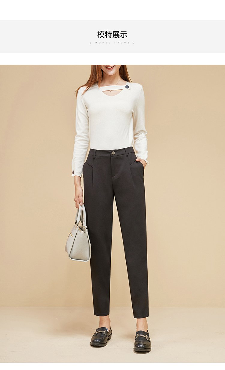 2019新款哈伦烟管裤宽松女士休闲裤九分直筒显瘦西装裤