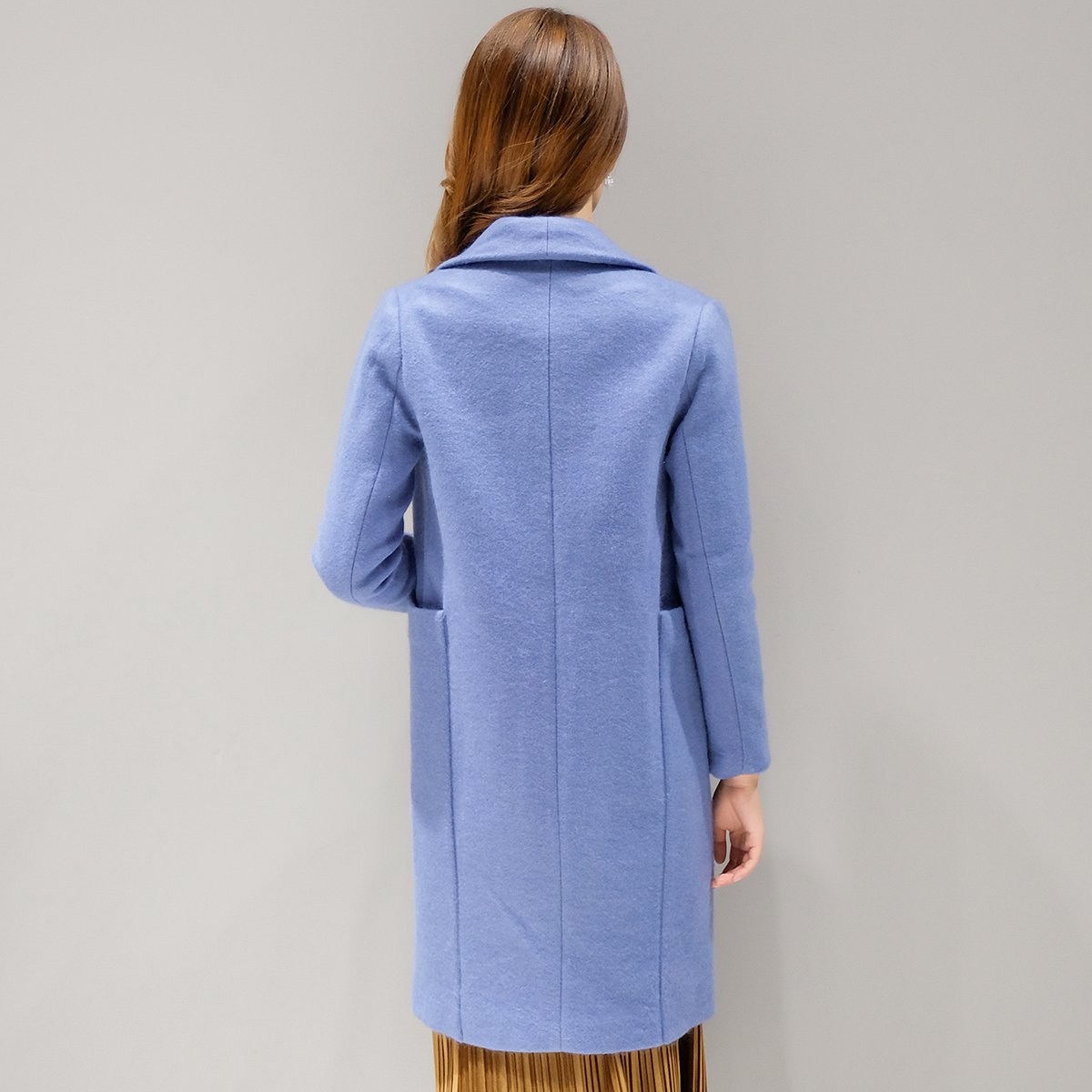 古兰色时尚气质毛呢大衣