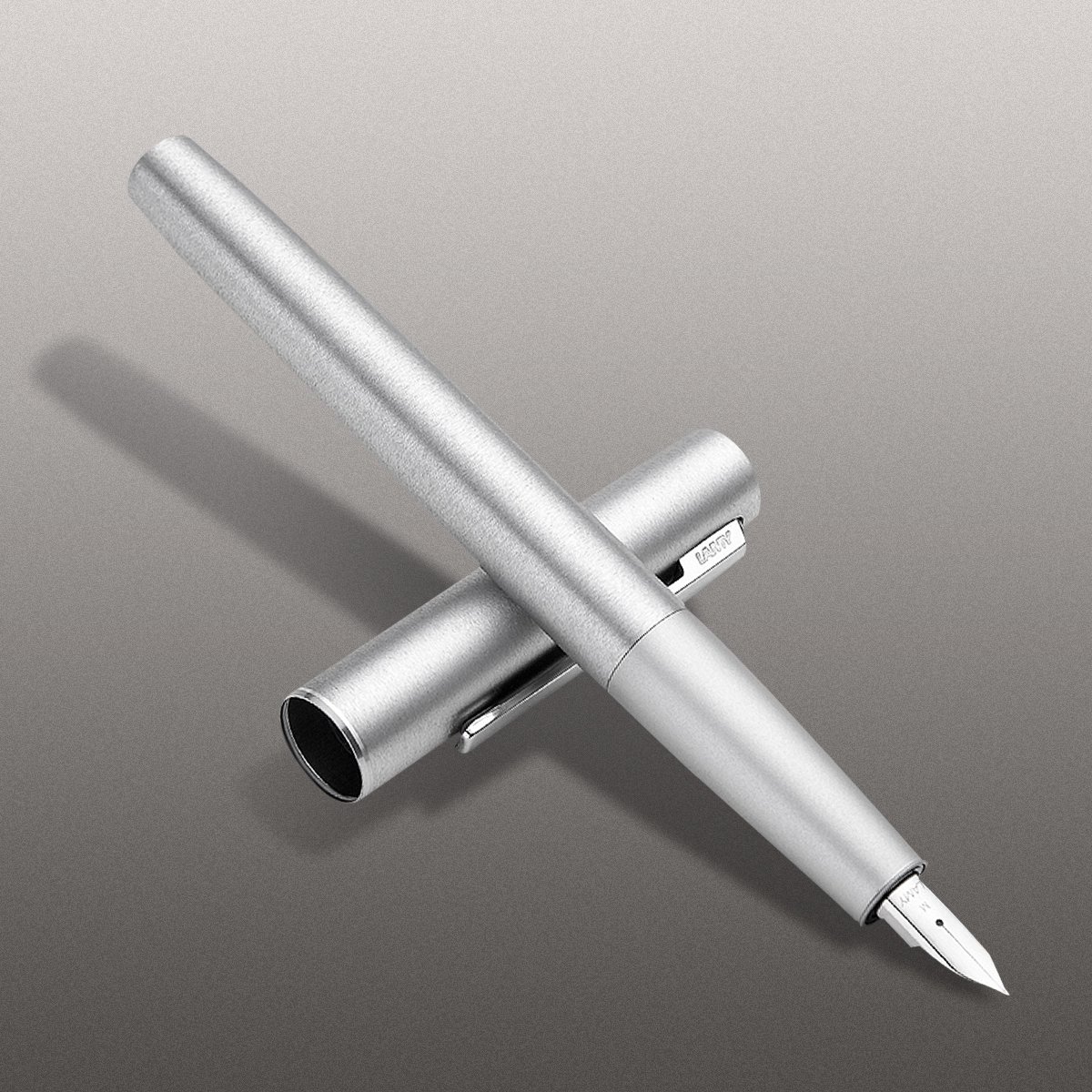 德国lamy文具直发定制专场lamy凌美 aion永恒系列-银色墨水笔 钢笔f尖