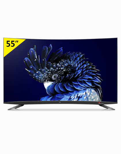 tcl 55q960c 55英寸34核原色量子点 人工智能hdr超薄4k曲面电视机