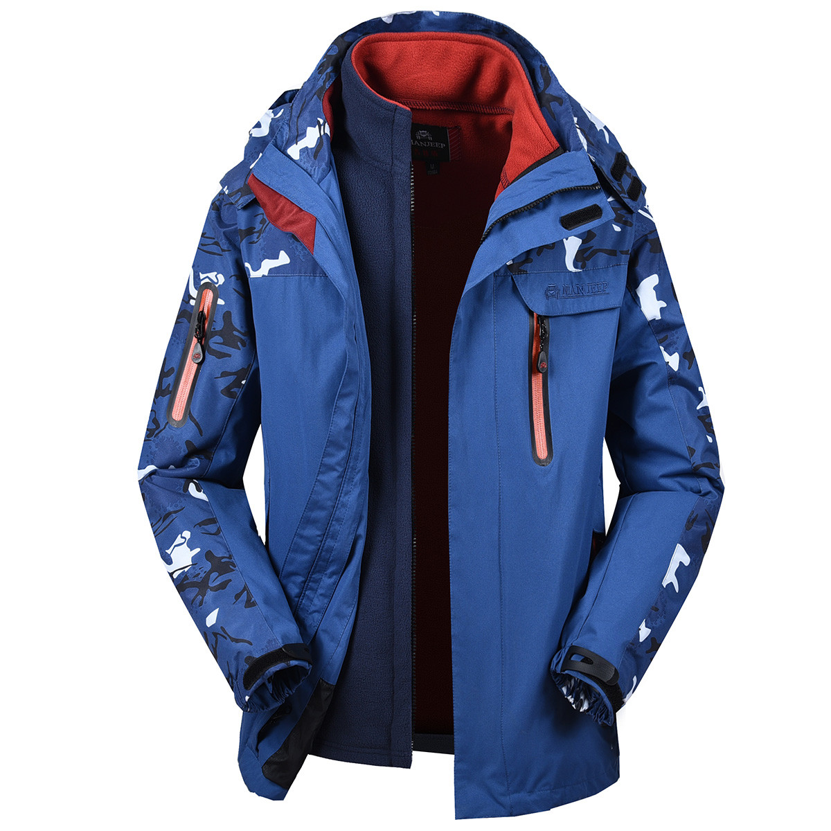 【三合一冲锋衣】新款潮流户外运动迷彩男装外套男士登山服冲锋衣