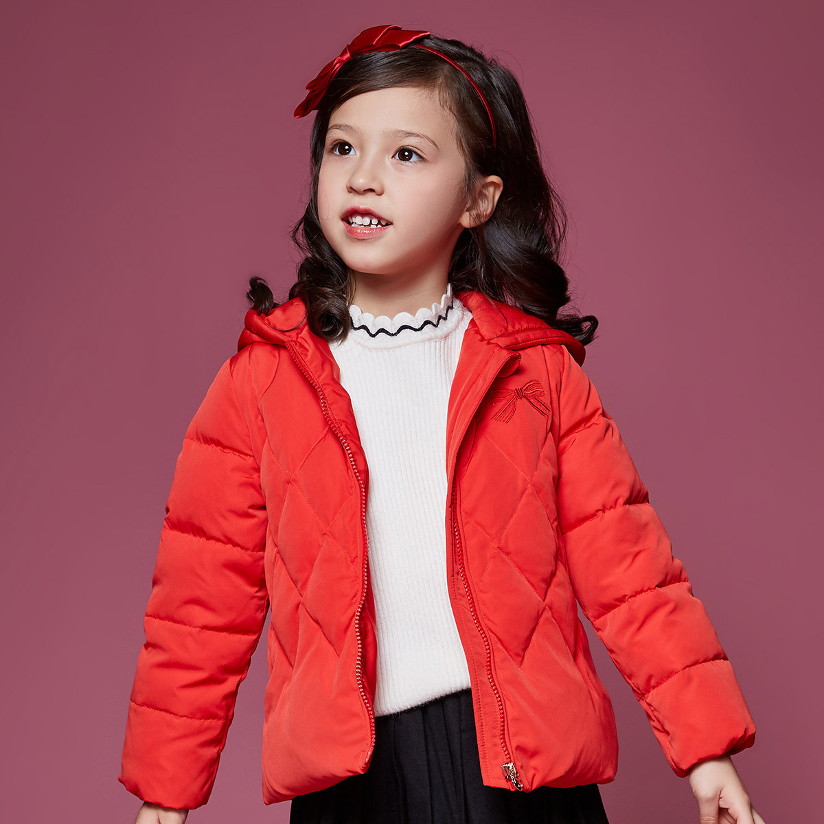 【唯品会】 笛莎笛莎deesha2018冬季新款童装女童简约廓形90白鸭绒短