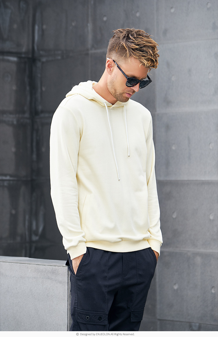 英爵伦2018秋季新款男款欧美简约时尚潮流连帽卫衣