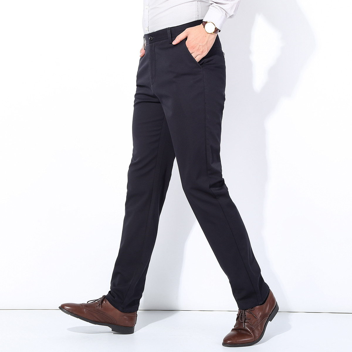 nt2018年秋冬男式休闲裤加绒纯棉商务休闲裤男