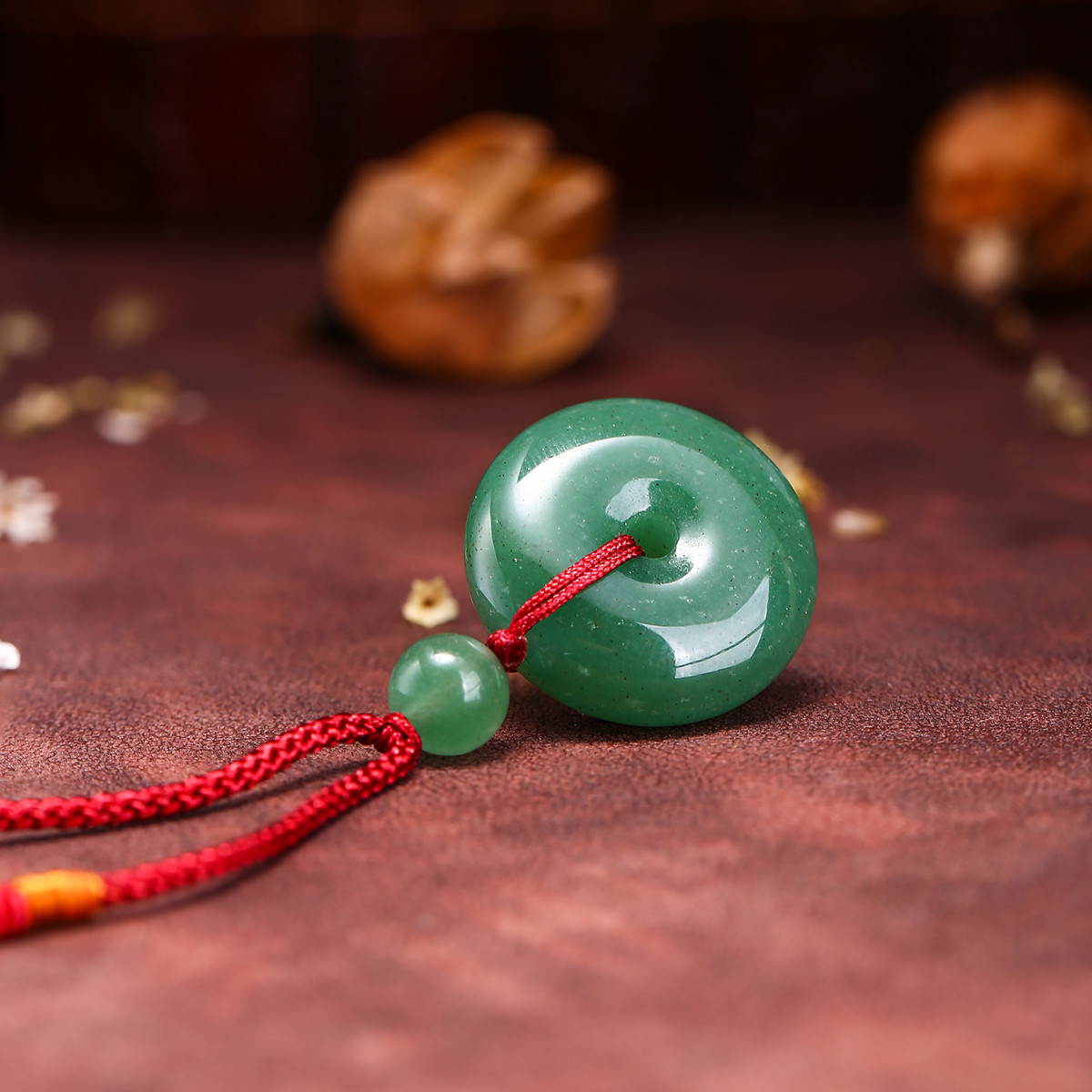 爱华尚 东陵石平安扣挂坠【锐意安康】休闲编织绳玉石项链吊坠