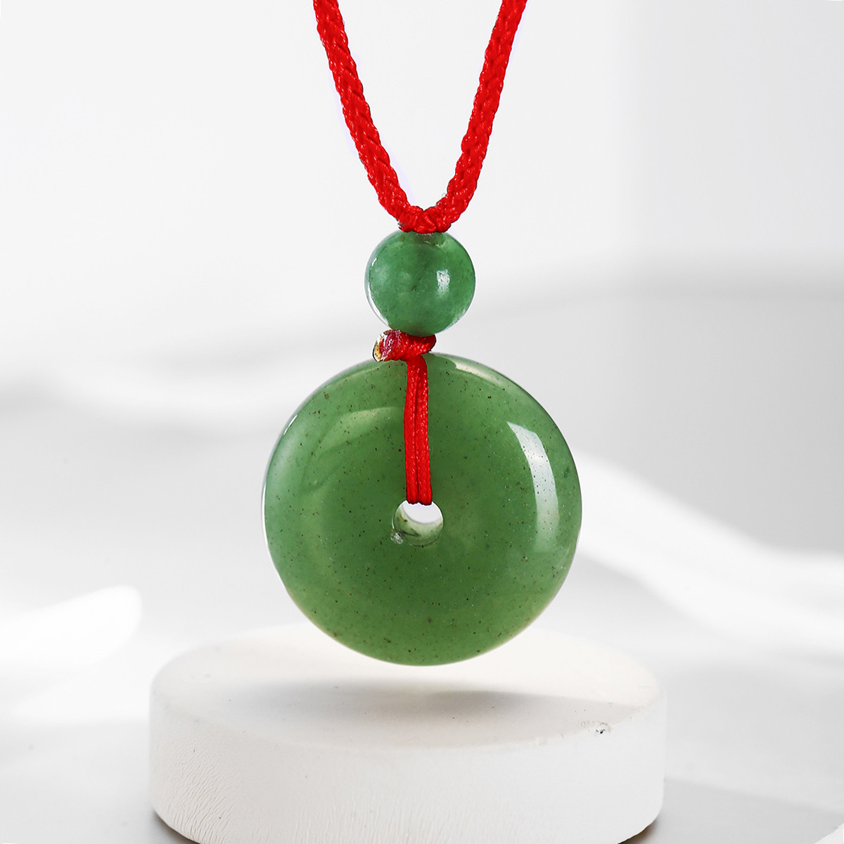 爱华尚 东陵石平安扣挂坠【锐意安康】休闲编织绳玉石项链吊坠