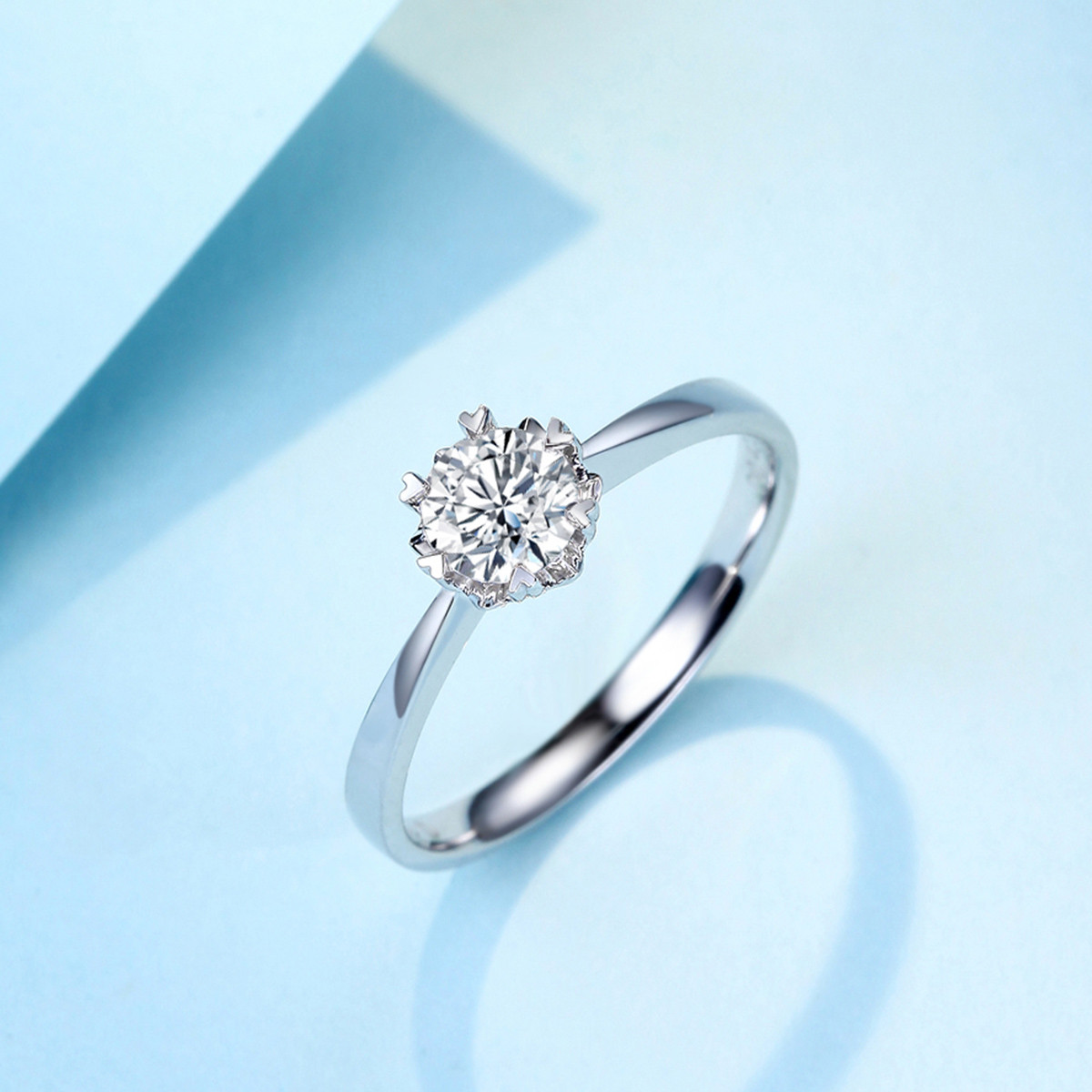 佐卡伊 纯情 40分精美心形爪戒指钻石女戒钻戒/钻石戒指