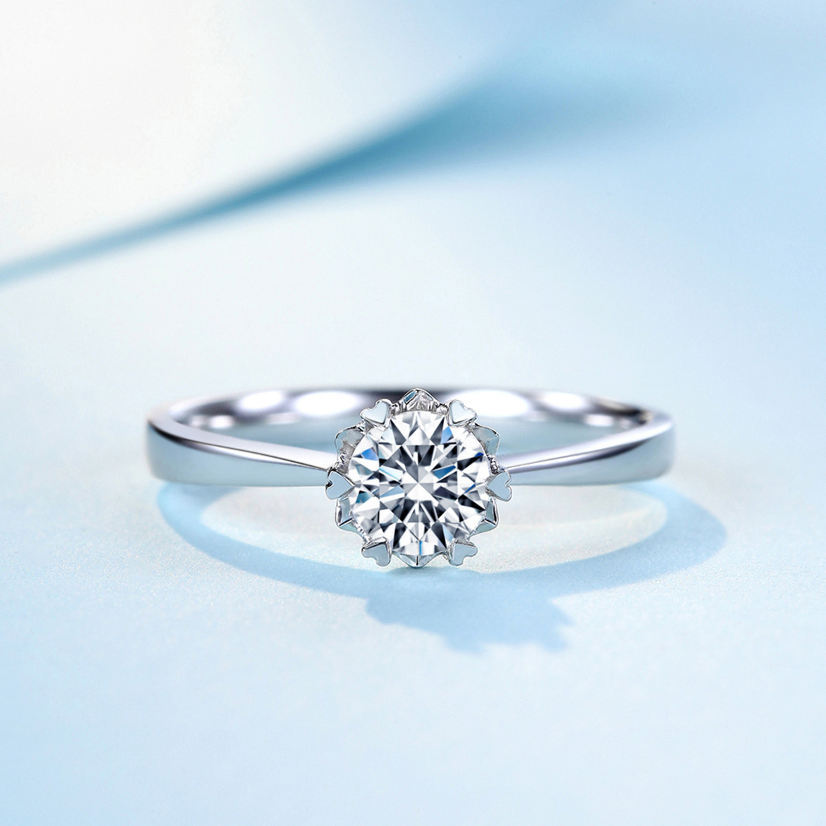 佐卡伊 纯情 40分精美心形爪戒指钻石女戒钻戒/钻石戒指