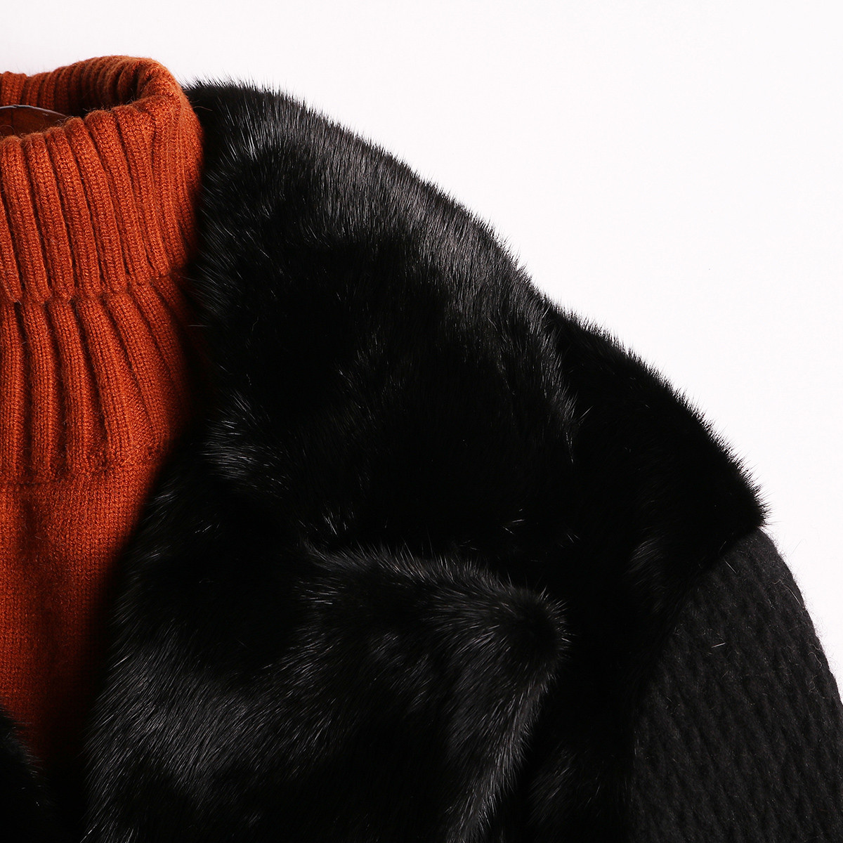 新款时尚休闲甜美风女士短款安哥拉山羊毛兔毛水貂裘皮皮草开衫外套女