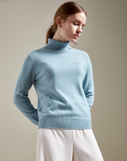 米皇高领100%纯羊绒女衫女式毛衣保暖纯色羊绒衫