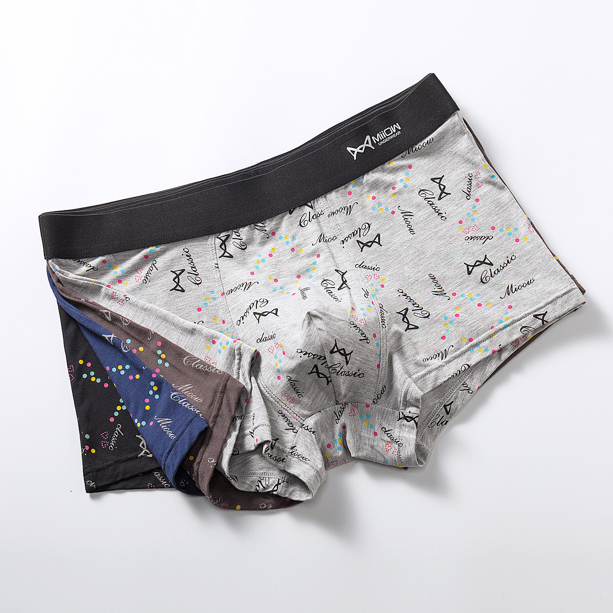 印花舒适柔软透气宽橡筋中腰平角男士内裤男mof809112625_唯品会