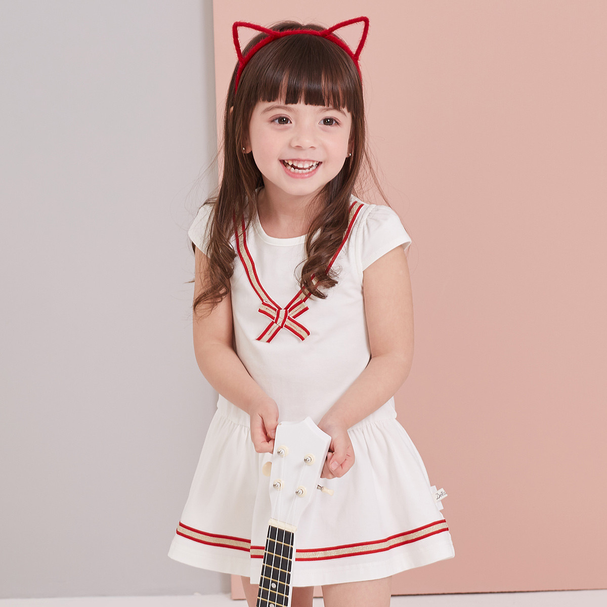 笛莎2019夏季新款童装女童海军风针织连衣裙